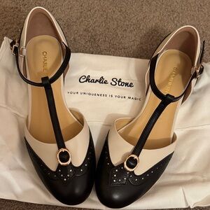 Charlie Stone Parisian Vintage Style Classic Wing Tip with Adjustable Strap.
